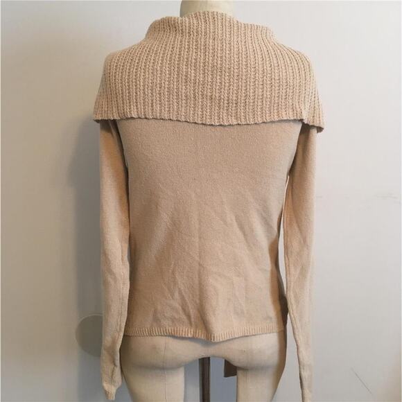 Magaschoni MAG Tan Fold Down Shawl Collar Sweater M - Picture 3 of 6